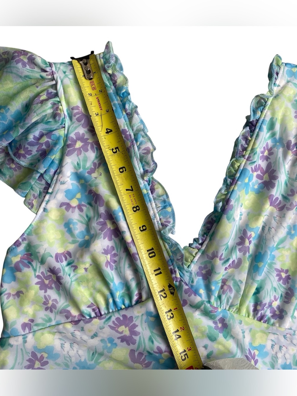 AWT ASOS Desing Curve Floral Tie Waist Mini Dress Size 18 - Picture 8 of 14